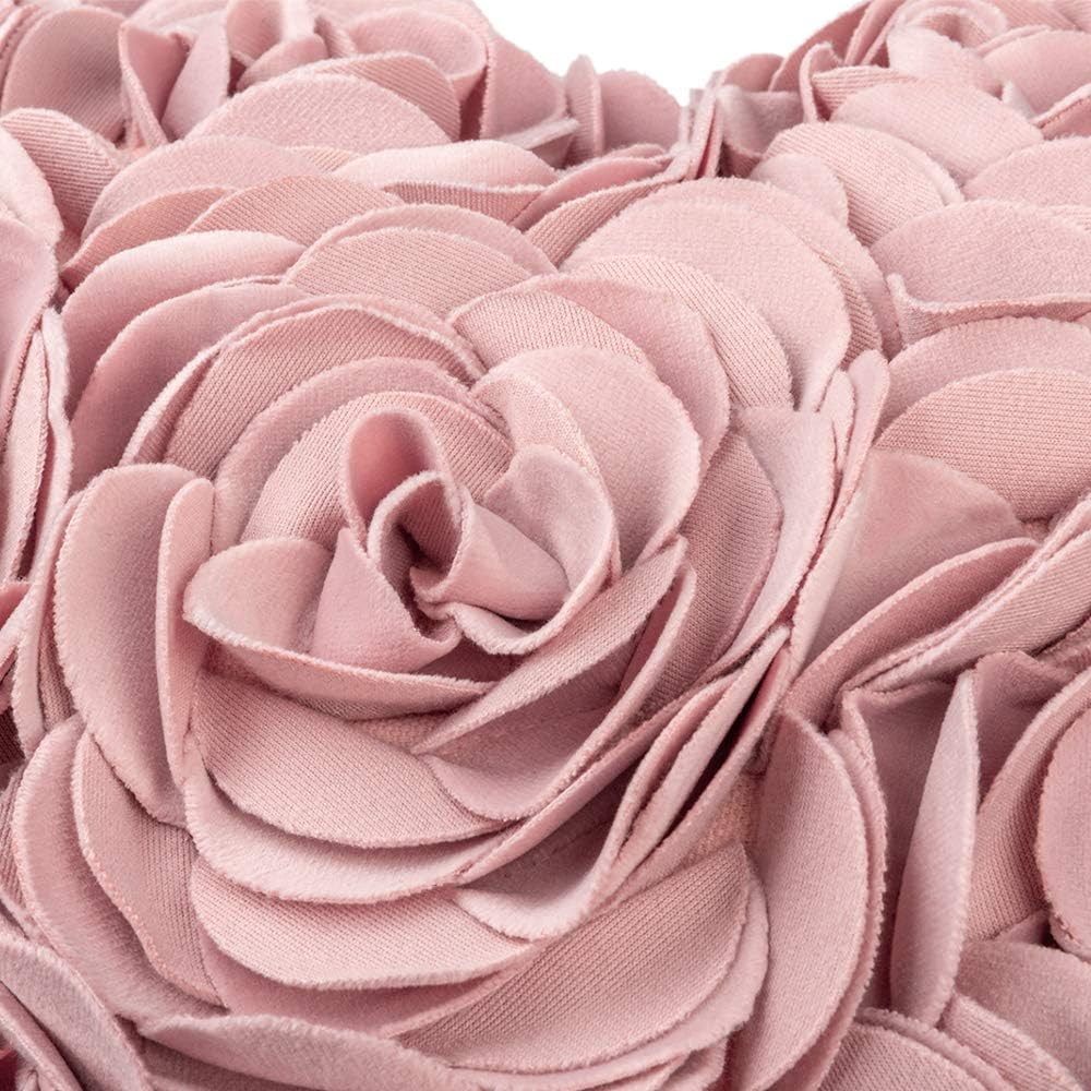 VG|rose-gold|Heart Flower Throw Pillow Covers