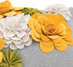 VG|yellow-green|3D Flower Throw Pillow Cover