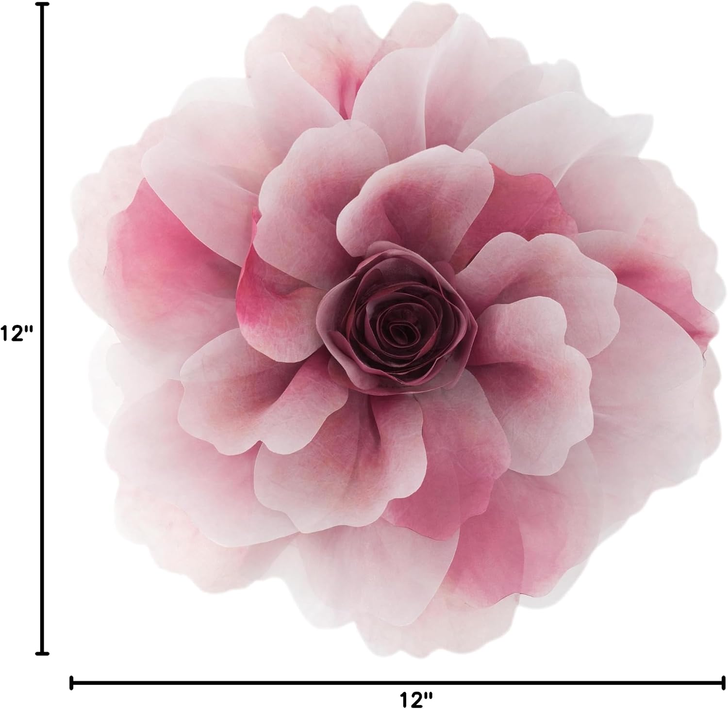 3D Peony Flower Decorative Throw Pillow with Insert Included
