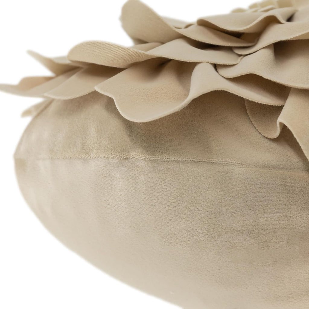 VG|champagne|Flower Throw Pillow Cover Decorative Round Pillowcase Floral Cushion for Bed Sofa Couch Car Decor