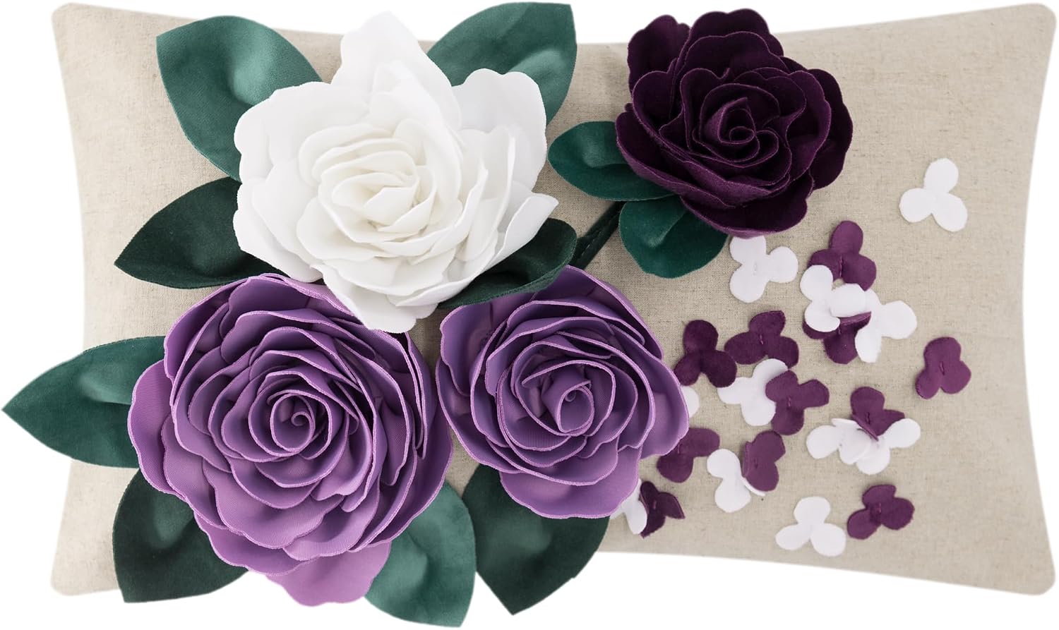VG|b-middle-purple|3D Flower Throw Pillow Cover