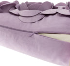 VG|purple|3D Flowers Throw Pillow Cover Decorative Soft Velvet Accent Floral Cushion Lumbar Pillowcase for Bed Sofa Couch Living Room