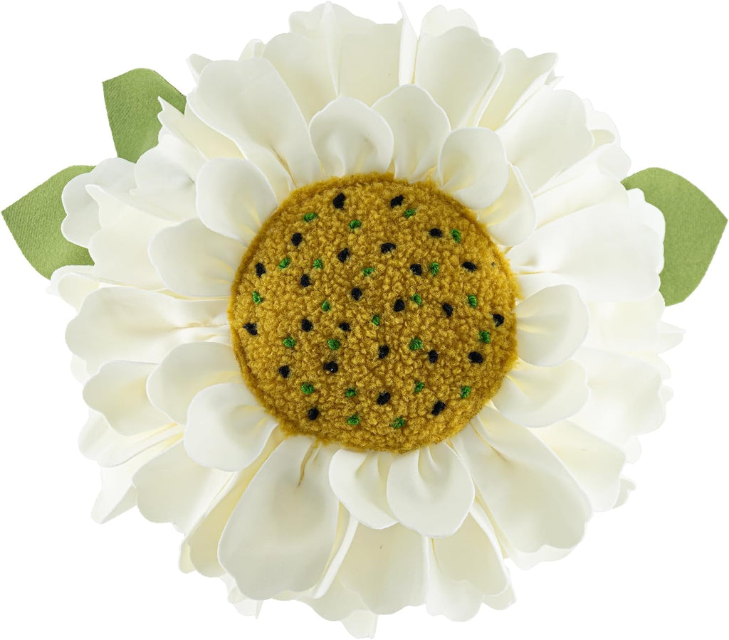VG|creamy-white|3D Flower Design Round Throw Pillow Flower Decorative Floral Cushion