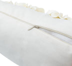 VG|cream-velvet|3D Flower Throw Pillow Cover, Velvet, Light Grey
