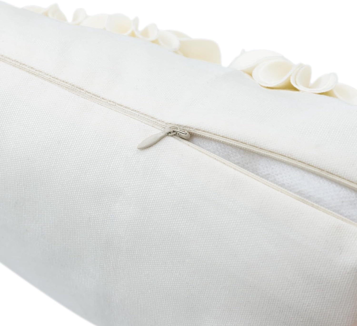 VG|cream-velvet|3D Flower Throw Pillow Cover, Velvet, Light Grey