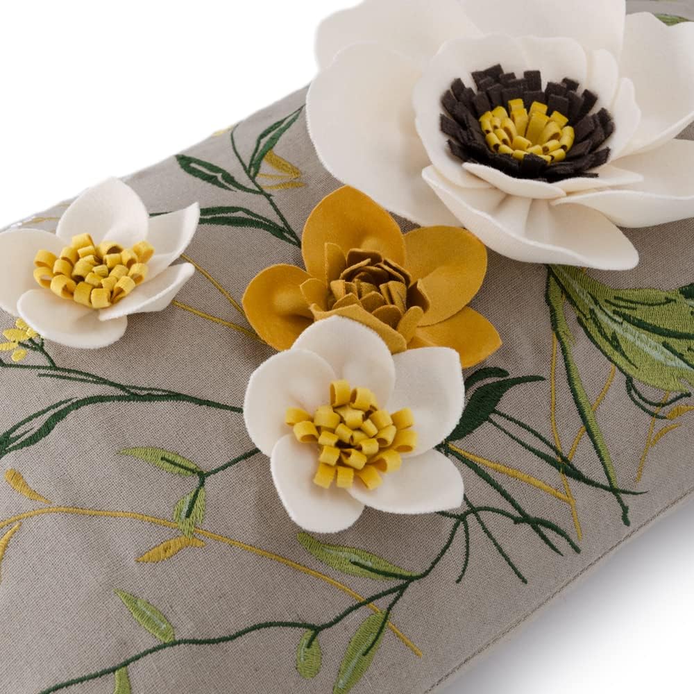 VG|white-new|3D Flower Throw Pillow Cover