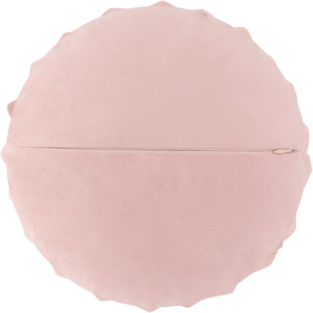 VG|rose-gold-pink|3D Flower Throw Pillow Cover Decorative Round Cushion Floral Accent Pillowcase for Bedroom Living Room Bed Couch Pink Velvet