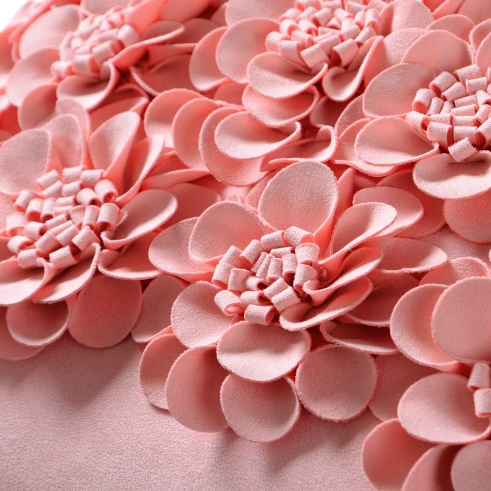 VG|pink|Handmade 3D Flower Throw Pillow Cover