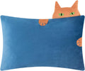 Decorative Velvet Throw Pillow Cover with 3D Peeking Cat Design Navy Blue Pillowcase - Default Title