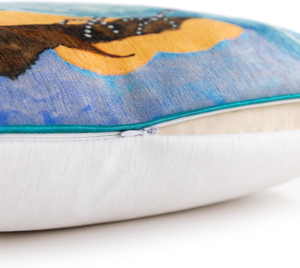 VG|blue-bird|Square Throw Pillow Cover