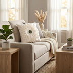 VG|white-creamy-white-beige-canvas|3D Sunflowers Throw Pillow Cover Wine Red