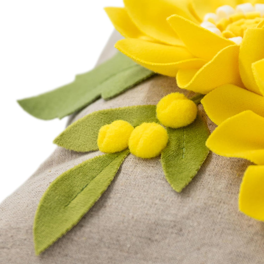 Vintage Yellow Sunflower Throw Pillow Cover