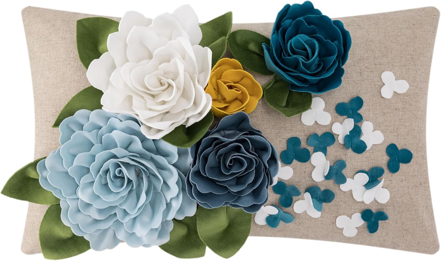 VG|a-blue|3D Flower Throw Pillow Cover