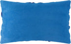 VG|blue-solid-suede|Handmade 3D Floral Throw Pillow Cover