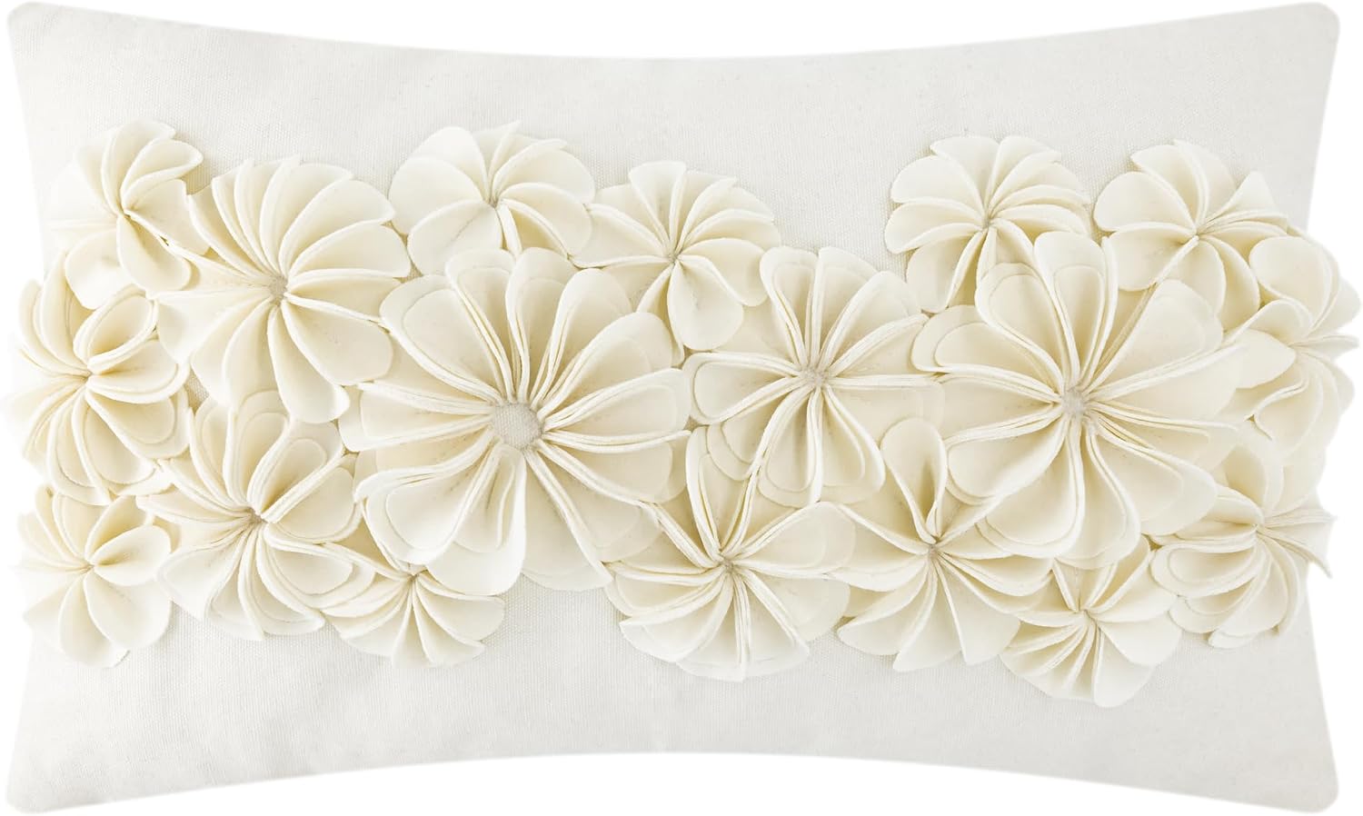 VG|cream-velvet|3D Flower Throw Pillow Cover, Velvet, Light Grey