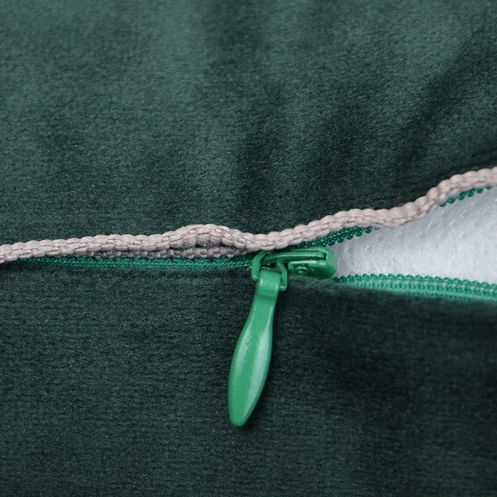 VG|dark-green-j602-25|Solid Velvet Decorative Throw Pillowcase Luxury Soft Cushion Cover for Sofa Couch Chair Blue