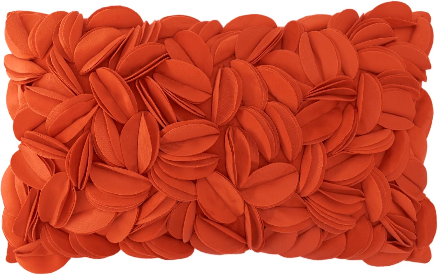 VG|dark-orange|Handmade 3D Floral Throw Pillow Cover