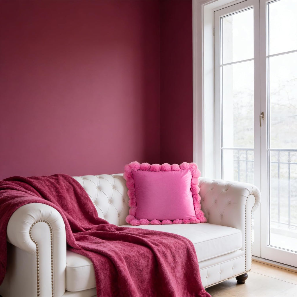 VG|rose-red|Solid Throw Pillow Cover , Velvet