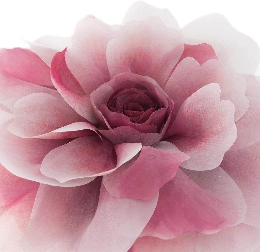 3D Peony Flower Decorative Throw Pillow with Insert Included