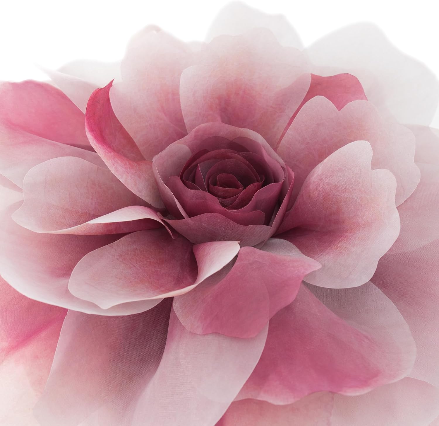 3D Peony Flower Decorative Throw Pillow with Insert Included