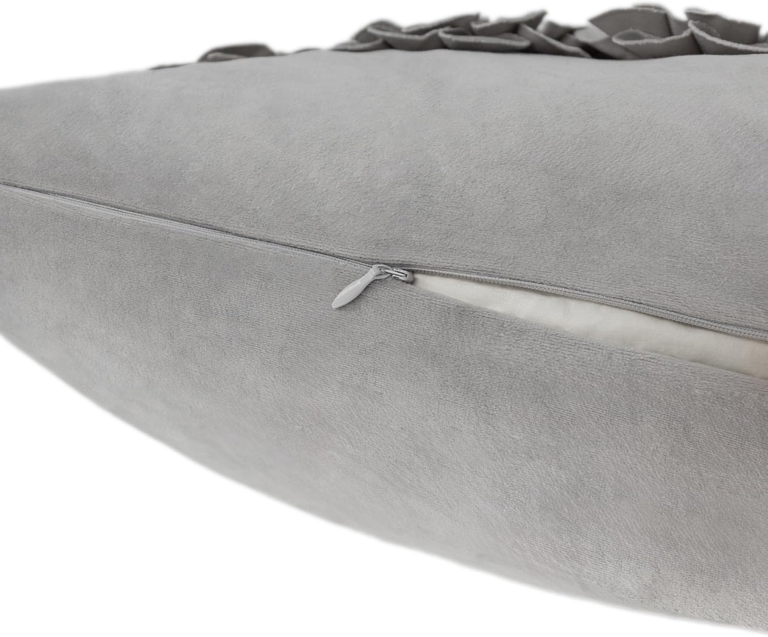 VG|gray|Handmade 3D Flower Throw Pillow Cover
