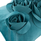 VG|turquoise|3D Flowers Throw Pillow Cover Decorative Soft Velvet Accent Floral Cushion Lumbar Pillowcase for Bed Sofa Couch Living Room