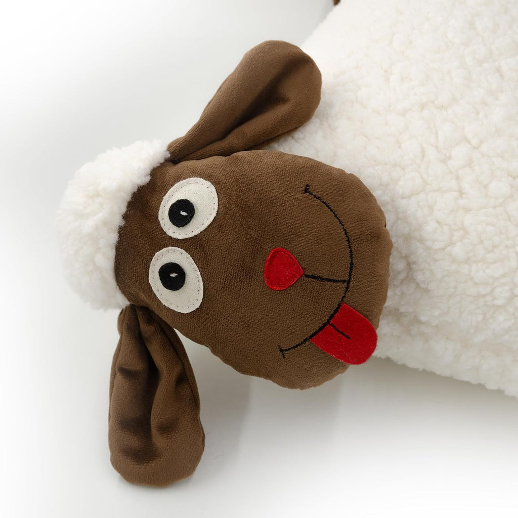 VG|beige|Faux Fur 3D Sheep Throw Pillow Cover