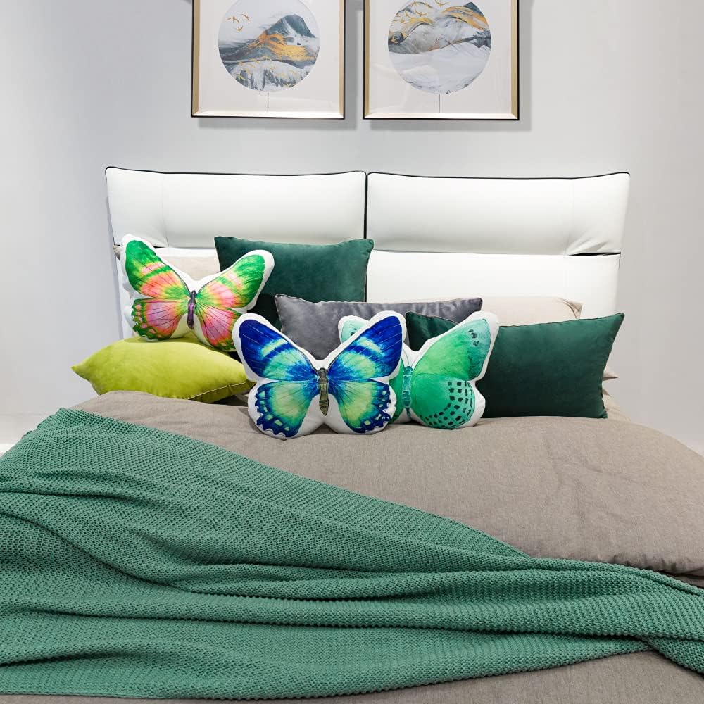 VG|green,light-green|3D Butterfly Throw Pillow, Hot Pink