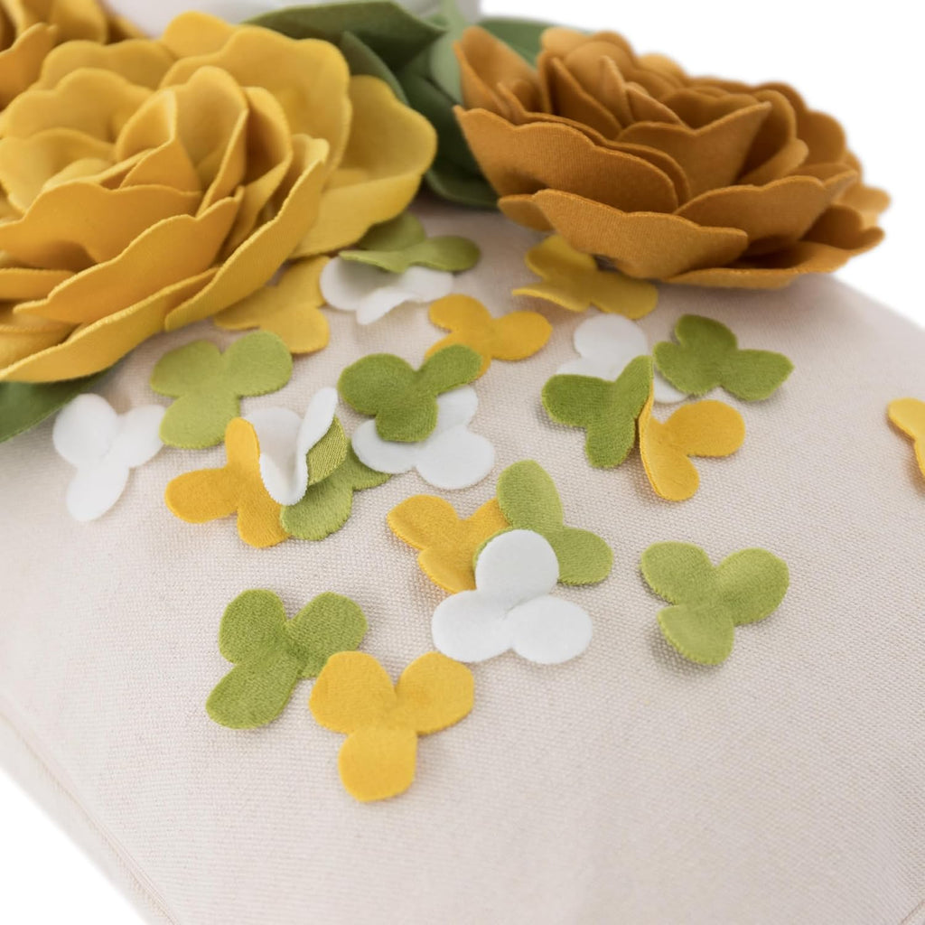 Vintage 3D Flower Throw Pillow Cover
