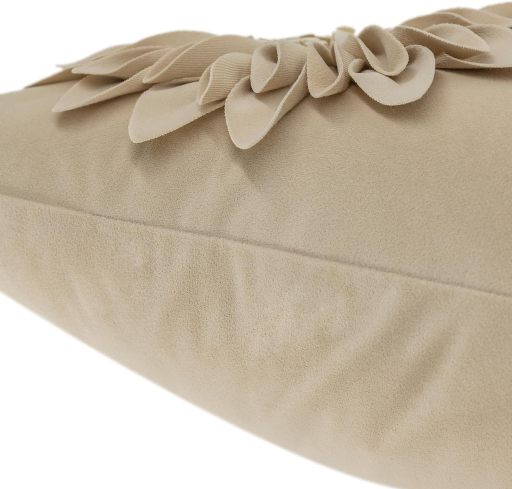 VG|camel|Decorative Flower Throw Pillow Cover 3D Sunflower Pillow Case Velvet Cushion Floral Pillowcase for Bed Living Room Couch Chair