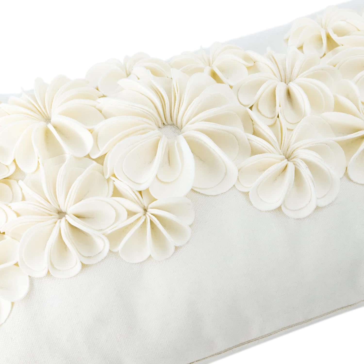 VG|cream-velvet|3D Flower Throw Pillow Cover, Velvet, Light Grey