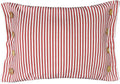 Stripes Buttons Linen Decorative Accent Throw Pillow Cases Cushions Covers for Sofa Couch Bed - Red