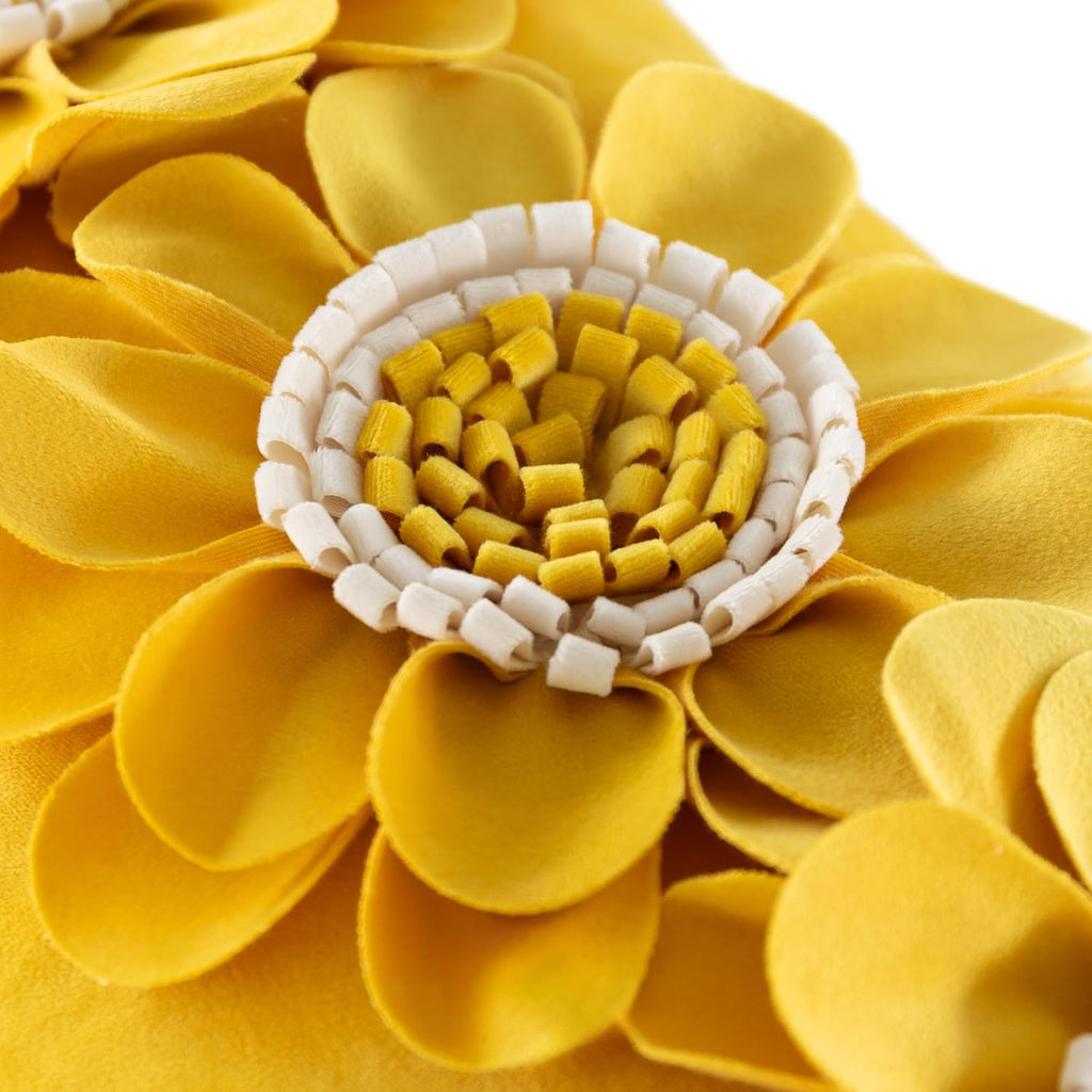 VG|yellow-white|3D Flower Throw Pillow Cover
