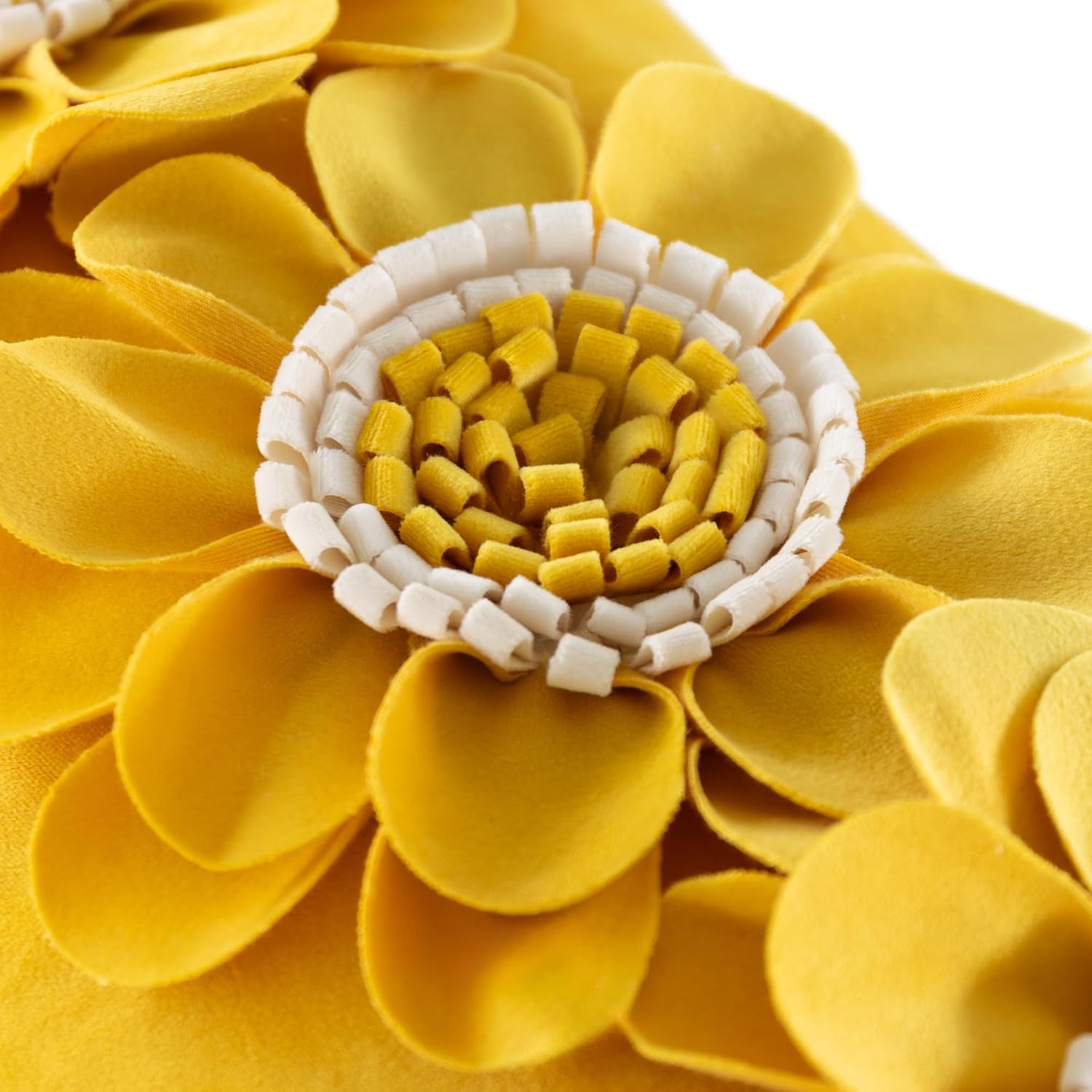 VG|yellow-white|3D Flower Throw Pillow Cover