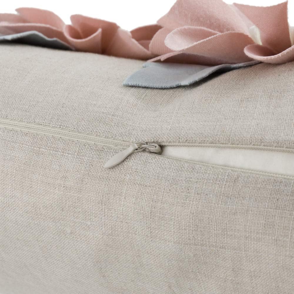VG|6flower-rosegold-velvet|3D Daisy Flower Throw Pillow Cover, White