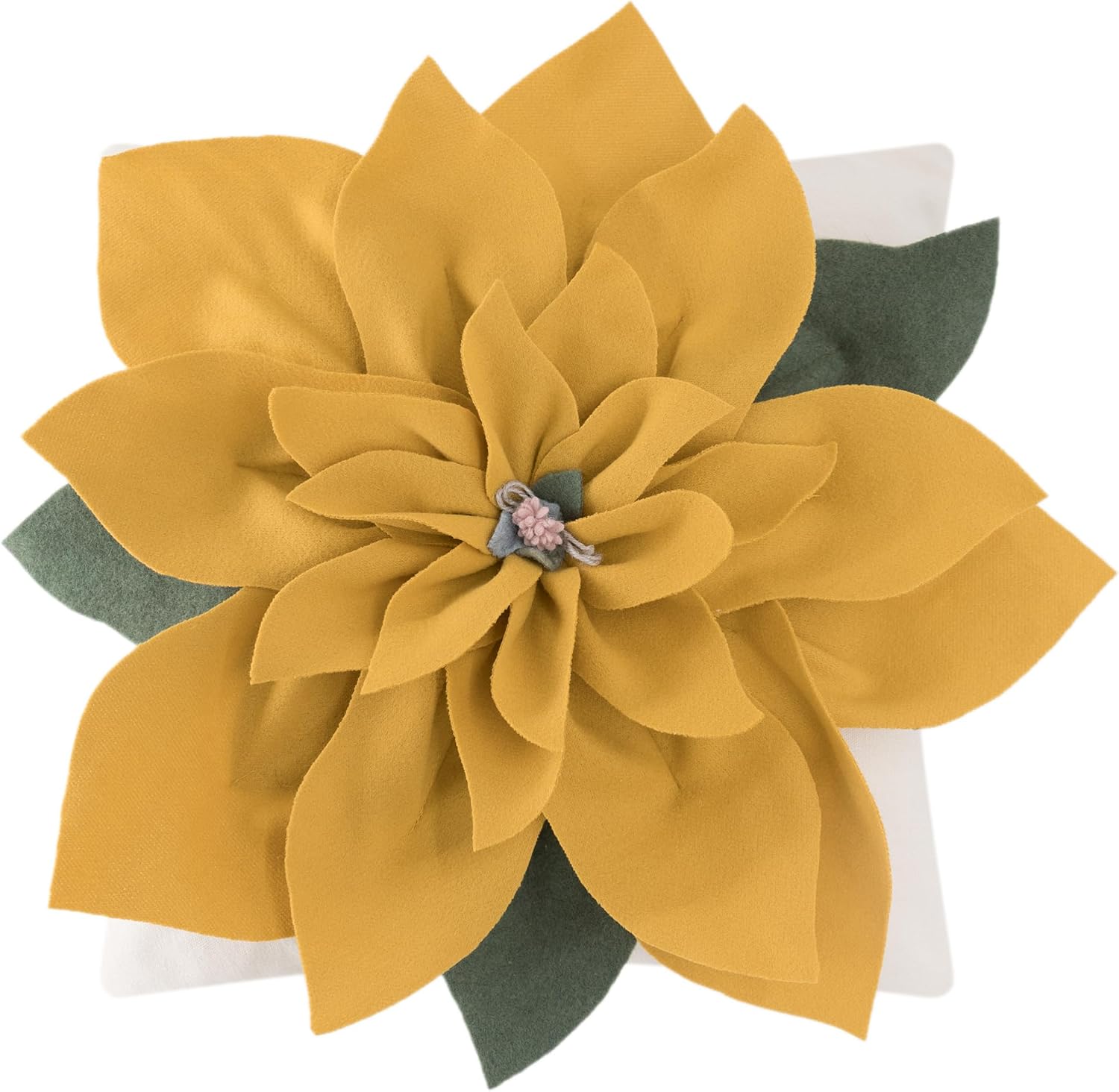 VG|yellow|Luxury 3D Flower Throw Pillow Cover