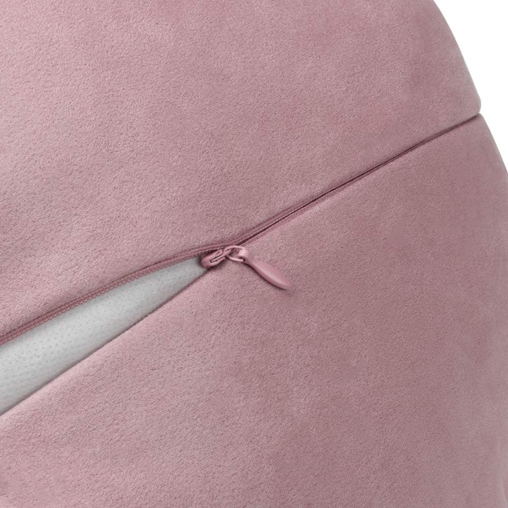 VG|dark-blush-pink|Flower Throw Pillow Cover Decorative Round Pillowcase Floral Cushion for Bed Sofa Couch Car Decor