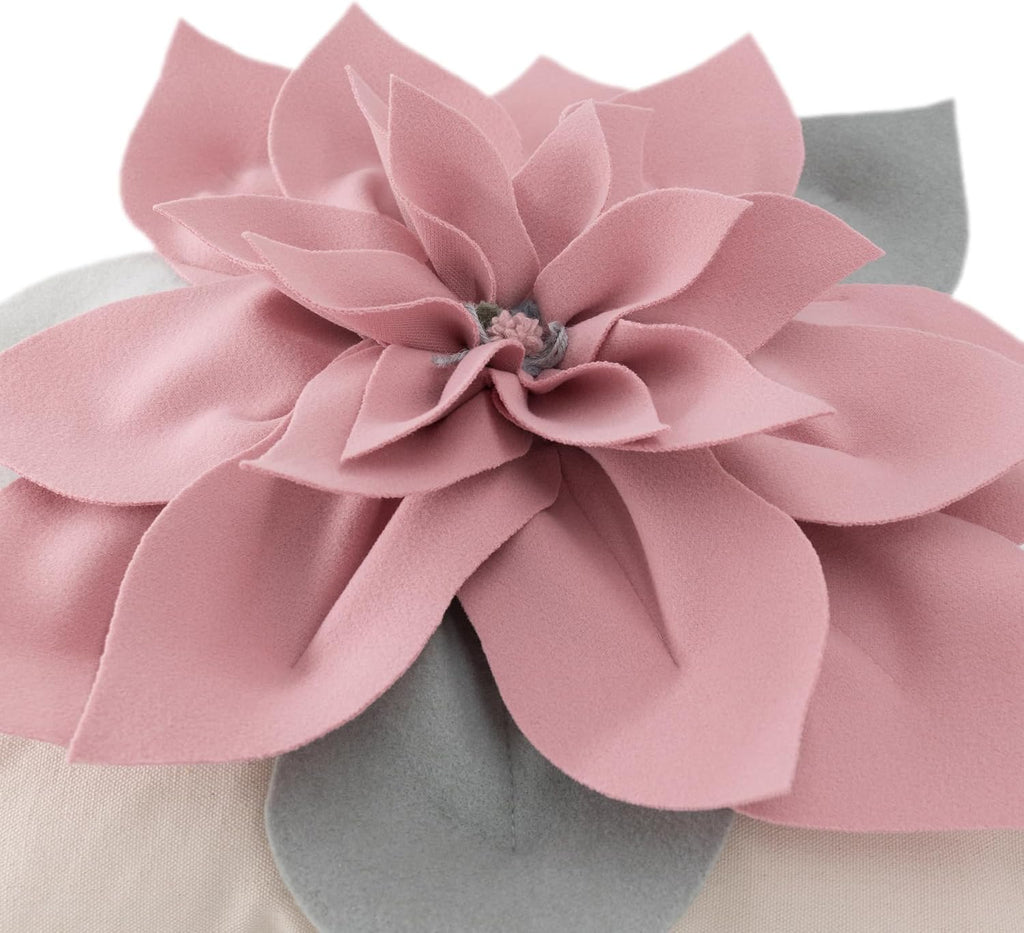 VG|pink|Luxury 3D Flower Throw Pillow Cover