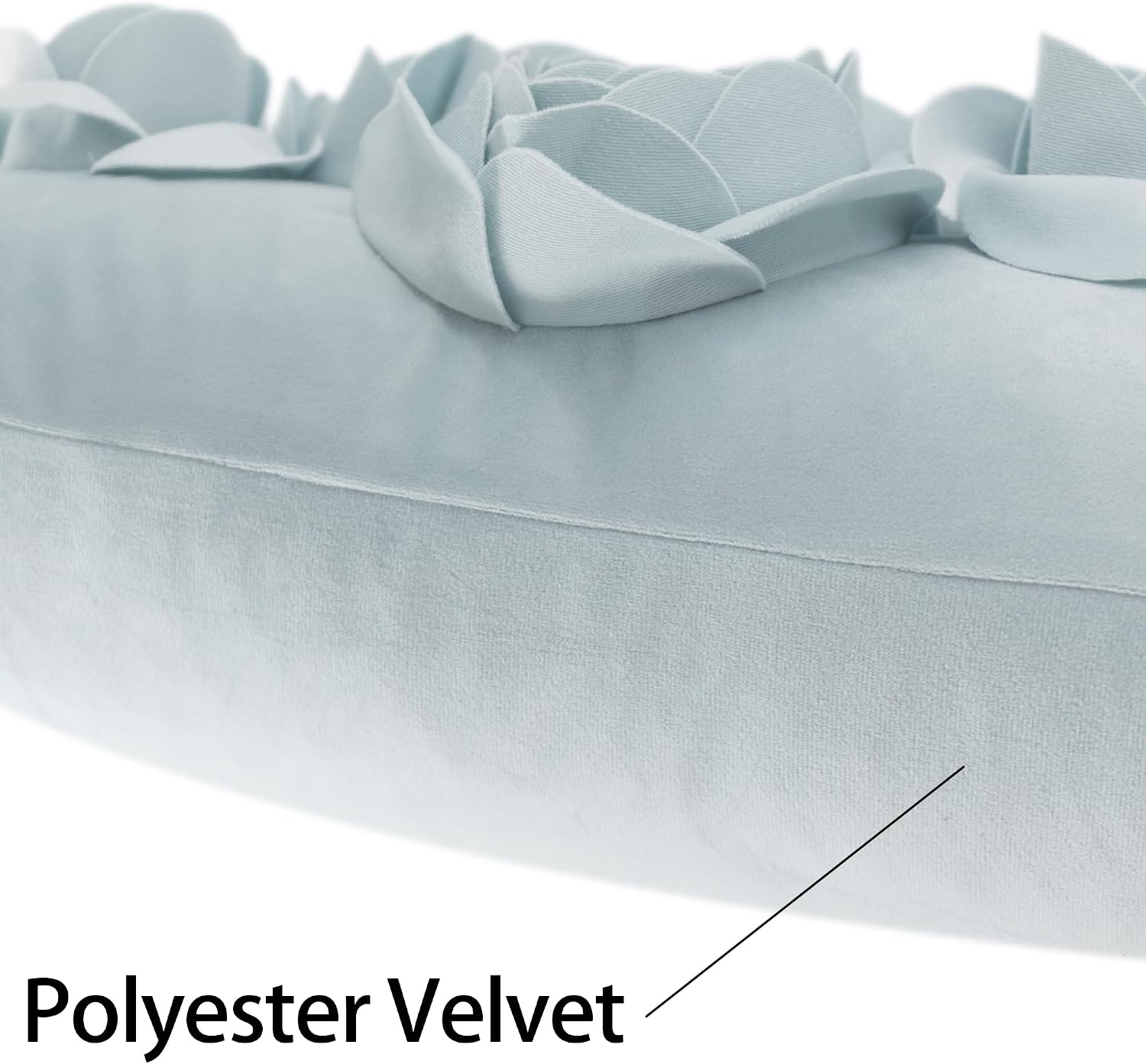 3D Flowers Throw Pillow Cover Decorative Soft Velvet Accent Floral Cushion Lumbar Pillowcase for Bed Sofa Couch Living Room