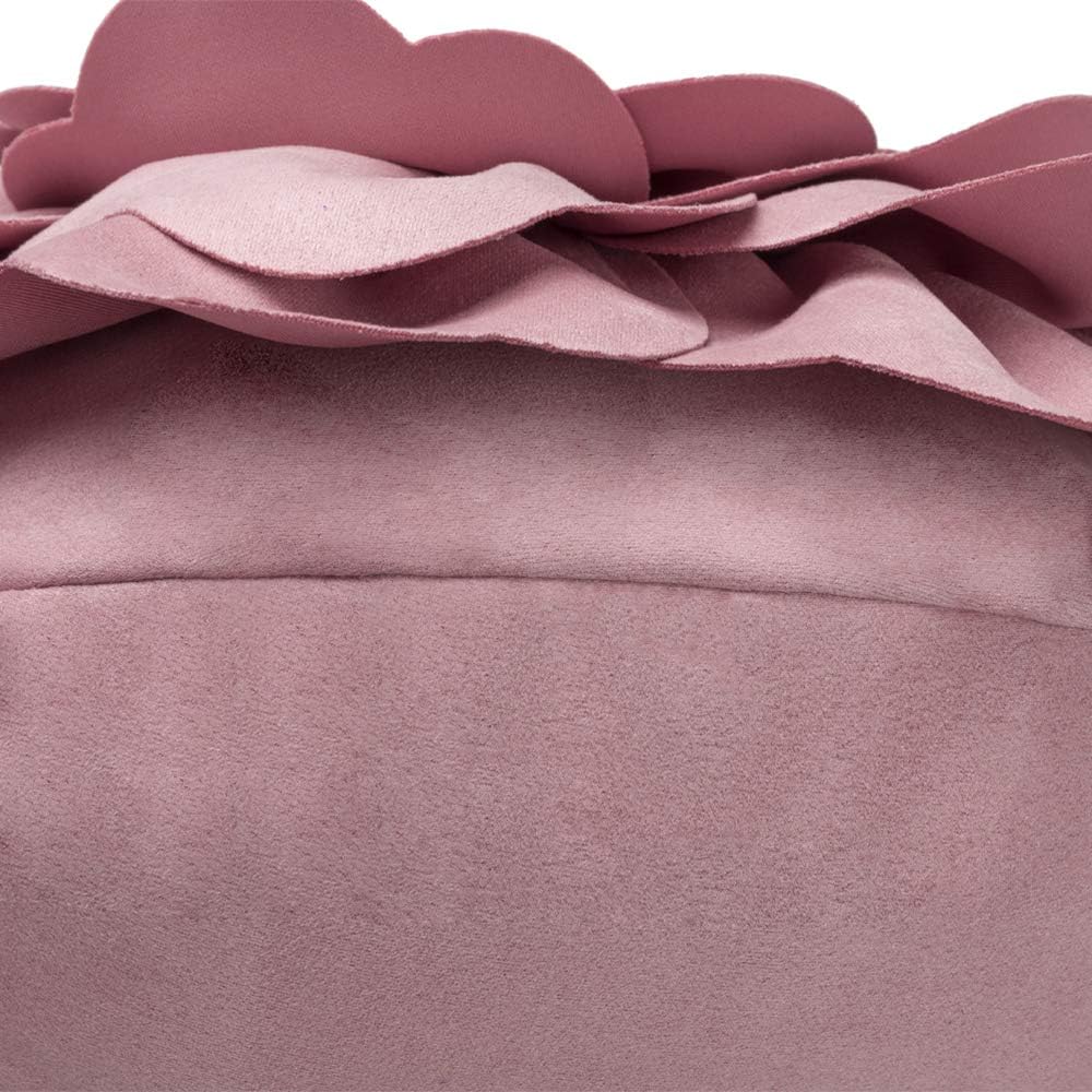 VG|dark-blush-pink|Flower Throw Pillow Cover Decorative Round Pillowcase Floral Cushion for Bed Sofa Couch Car Decor