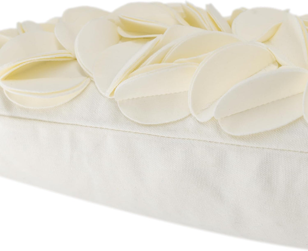 VG|cream-velvet|Handmade 3D Floral Throw Pillow Cover