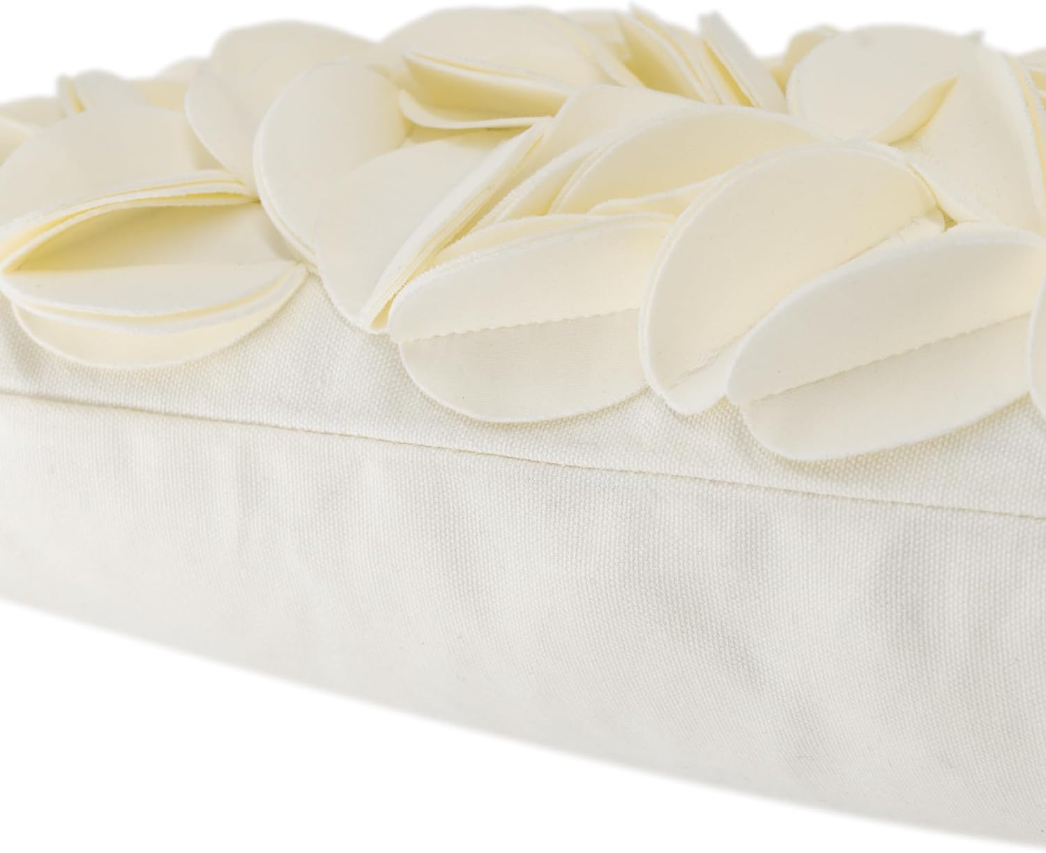 VG|cream-velvet|Handmade 3D Floral Throw Pillow Cover