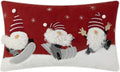 Decorative Christmas Santa Gnome Throw Pillow Cover Holiday Design - Red