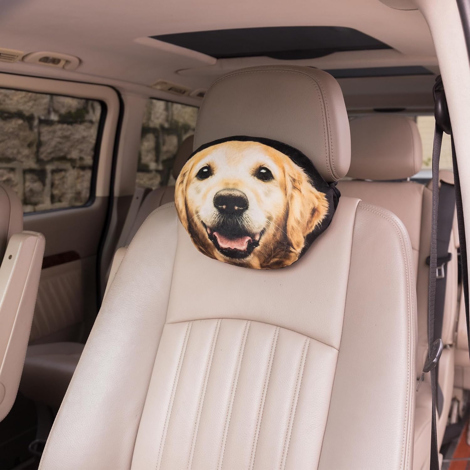 3D Dog Car Neck Pillow Decorative Animal Car Headrest Neck Support for Travel Home Office