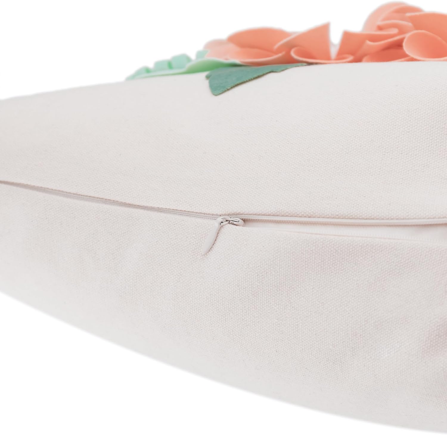 VG|peach-pink|3D Flower Throw Pillow Cover Aesthetic Decorative Floral Accent Pillow Colorful Cushion for Bed Living Room Couch Office Decor Beige Green