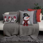 VG|grey-snowman|Christmas Decorative Accent Throw Pillow Case Cushion Cover for Sofa Couch Chair