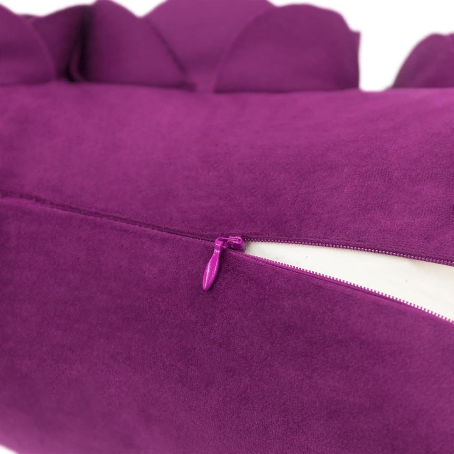 VG|purple-red|3D Flower Throw Pillow Cover Handmade Floral Soft Velvet Lumbar Cushion for Bed Living Room Chair Couch Decor Gold