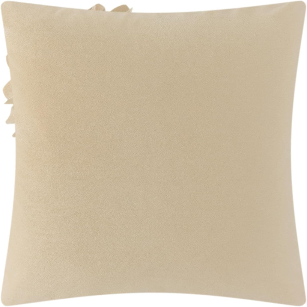 VG|camel|Decorative Flower Throw Pillow Cover 3D Sunflower Pillow Case Velvet Cushion Floral Pillowcase for Bed Living Room Couch Chair