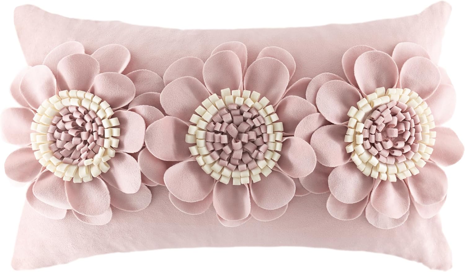 VG|dusty-pink-white|3D Flower Throw Pillow Cover