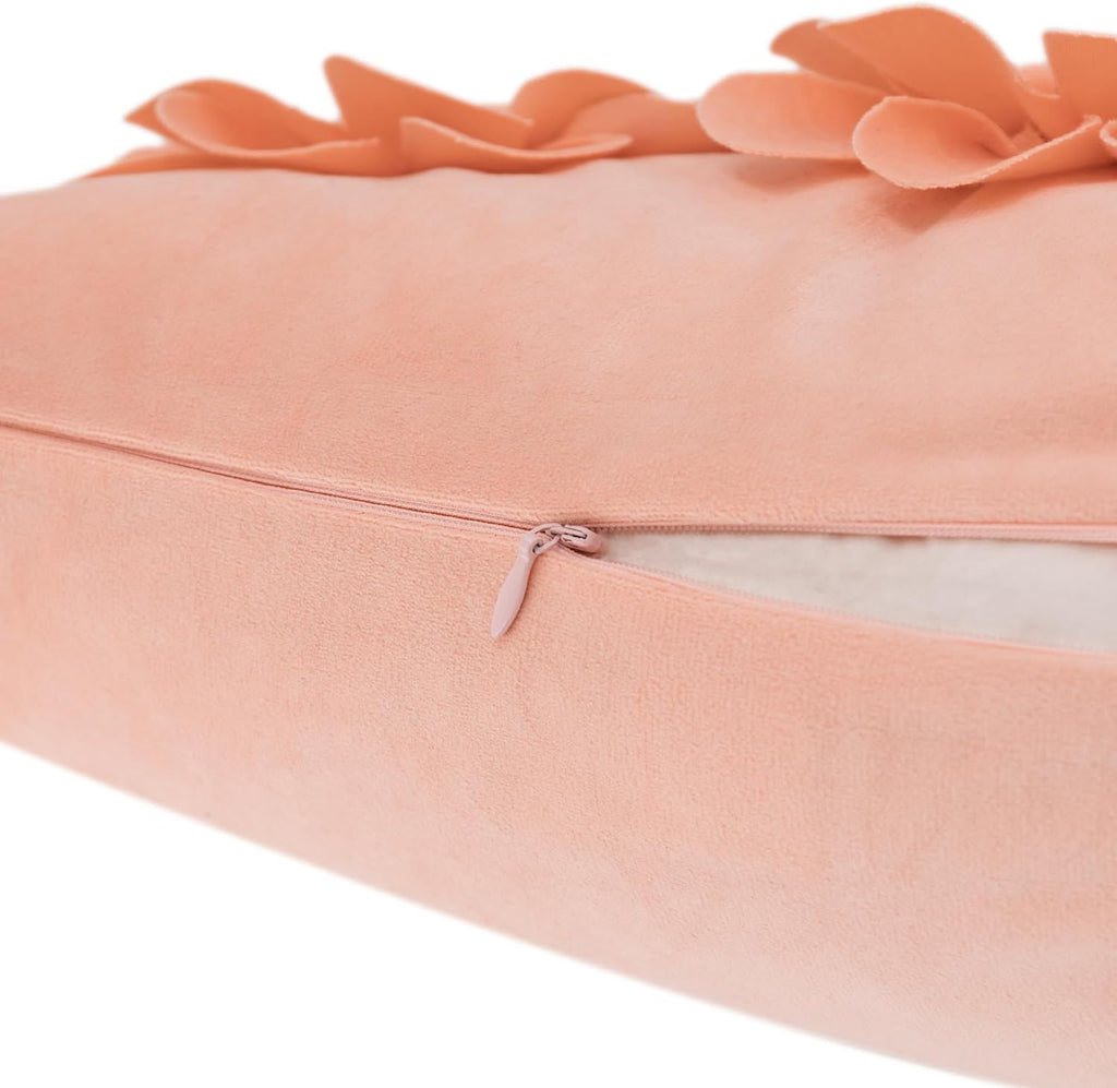 VG|peach-pink|3D Flower Throw Pillow Cover